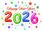 2026 Transparent New Year Stars PNG Clipart