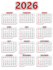 2026 US Stylized PNG Calendar
