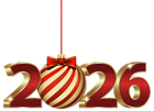 2026 with Christmas Ball PNG Clipart