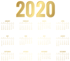Calendar 2020 Gold Transparent PNG Image