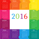 Colorful 2016 Calendar PNG Image