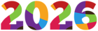 Colorful 2026 PNG Clipart Image