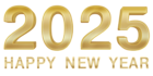 Golden 2025 Happy New Year PNG Clipart