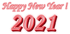 Happy New 2021 Red PNG Clipart
