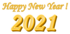 Happy New 2021 Yellow PNG Clipart