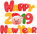Happy New Year 2019 Pig Clip Art Image
