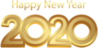 Happy New Year 2020 PNG Golden Clipart