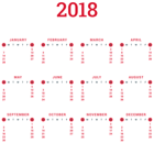 Transparent 2018 Calendar PNG Clip Art