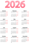 Transparent 2026 EU Calendar PNG Image