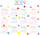 Transparent Colorful 2024 EU Calendar PNG Image