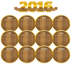 Transparent Gold 2016 Calendar PNG Image