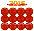 Transparent Red 2016 Calendar PNG Image