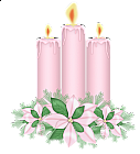 Pink Candles with Flowers Clipart