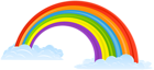 Rainbow with Clouds Clip Art Image