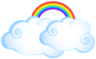 Rainbow with Clouds Transparent PNG Clip Art Image