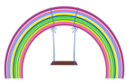 Rainbow with Swing PNG Clipart