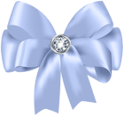 Beautiful Blue Bow with Diamond PNG Clip Art