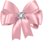 Beautiful Pink Bow with Diamond PNG Clip Art