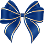 Blue Gold Bow Decoration PNG Clipart