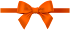 Bow with Ribbon Orange PNG Deco Clipart
