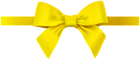 Bow with Ribbon Yellow PNG Deco Clipart