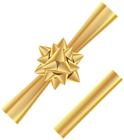 Corner Bow and Ribbon Gold Transparent PNG Image