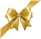 Corner Bow with Ribbon Gold Transparent Image