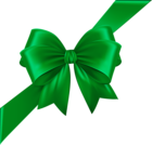 Corner Bow with Ribbon Green Transparent Image