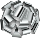Decorative Silver Bow Transparent Clip Art Image