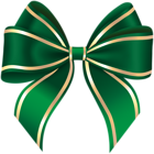 Green Gold Bow Decoration PNG Clipart