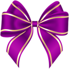 Purple Gold Bow Decoration PNG Clipart
