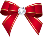 Red Bow with Diamond PNG Clip Art Image