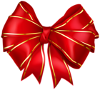 Red Bow with Gold Edging Transparent PNG Image