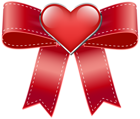 Red Bow with Heart Transparent PNG Clip Art Image
