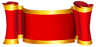 Red Gold Banner PNG Clip Art Image