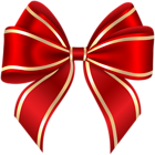 Red Gold Bow Decoration PNG Clipart