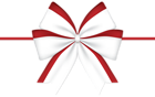 Red White Bow PNG Clipart Image