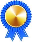 Rosette Ribbon Blue Gold Transparent Image
