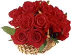 Basket with Red Roses Clipart