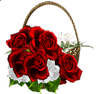 Beautiful Red Roses Transparent Basket Bouquet Clipart