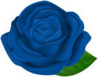 Blue Beautiful Rose with Leaf PNG Clipart