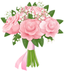Pink Rose Bouquet Free PNG Clip Art Image
