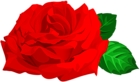 Red Rose with Leaves PNG Clipart