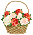 Roses in Basket Transparent PNG Clipart
