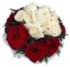 Whire and Red Rose Bouquet PNG Transparent Picture