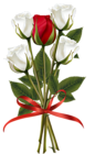 White and Red Rose Bouquet Transparent PNG Clip Art Image