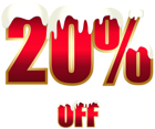 20% Off Red Gold Winter Sale PNG Clipart