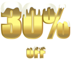 30% Off Gold Winter Sale PNG Clipart