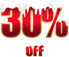 30% Off Red Gold Winter Sale PNG Clipart