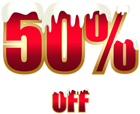 50% Off Red Gold Winter Sale PNG Clipart